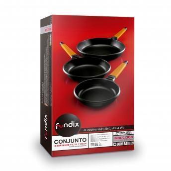 comprar SET 3 SARTENES NARANJA INDUCTION 18-22-26 CM - FUN